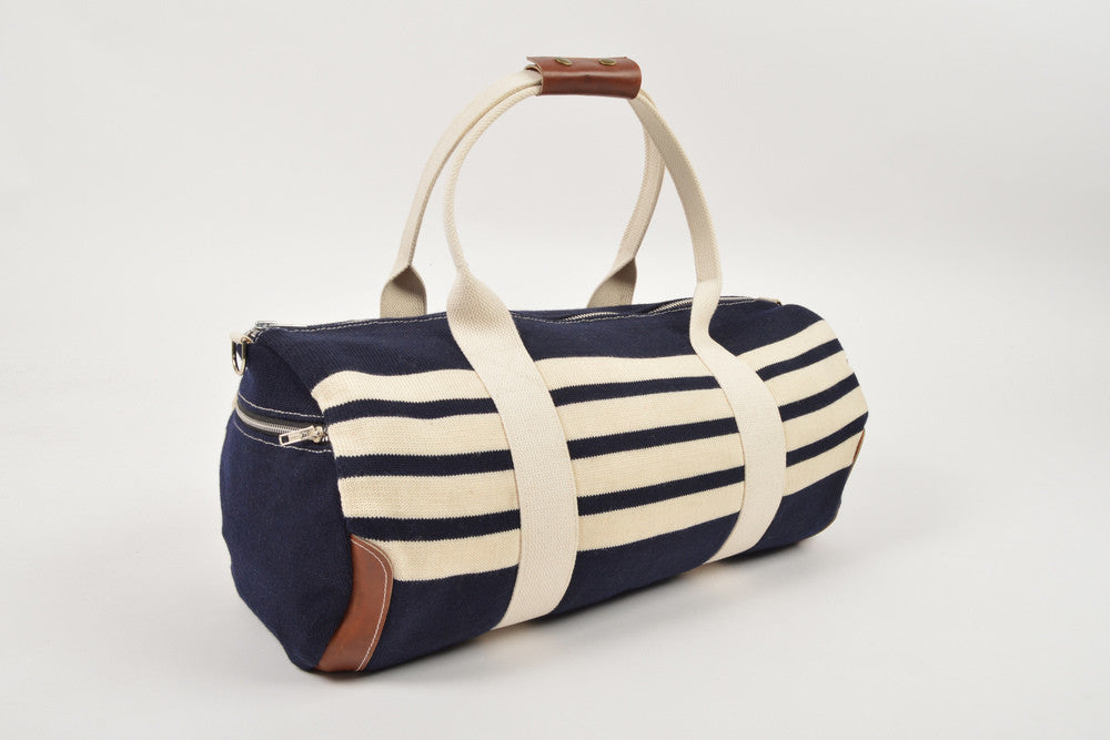 Navy Knit Duffel Bag