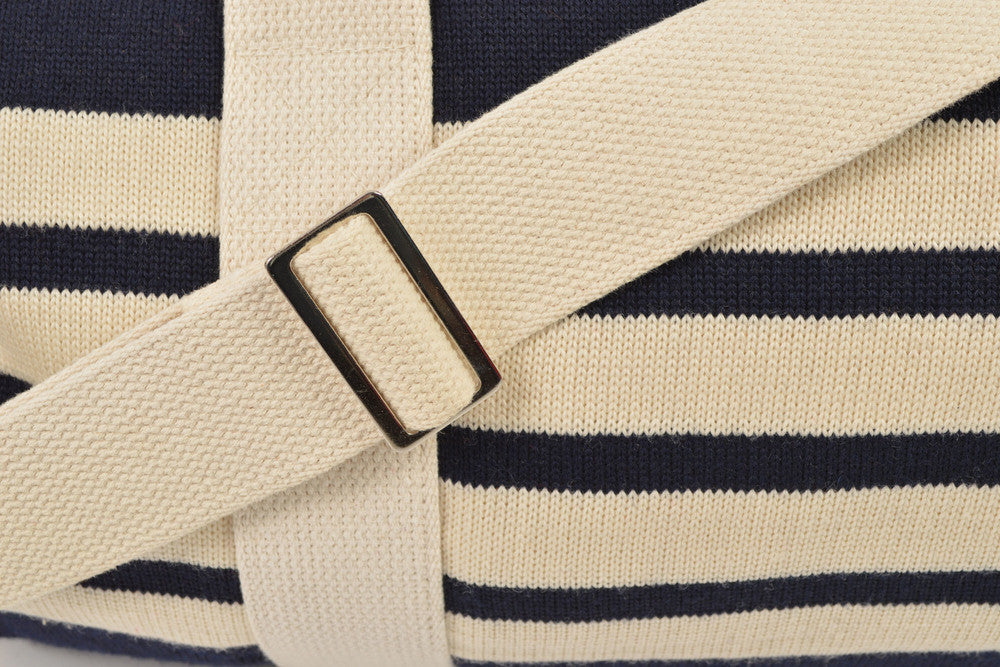 Navy Knit Duffel Bag