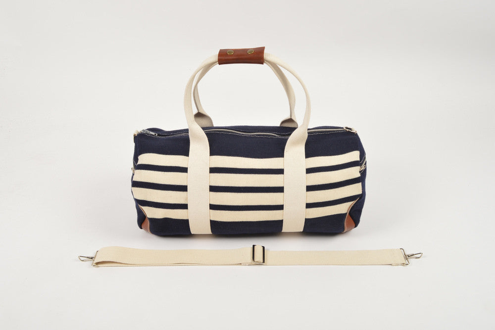 Navy Knit Duffel Bag