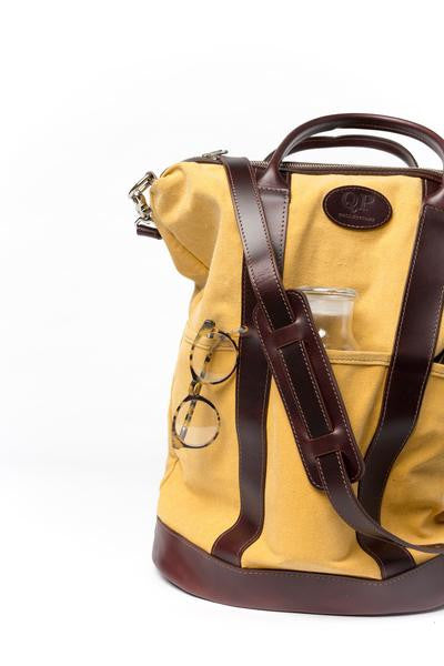 Brown and Yellow Helmet Bag