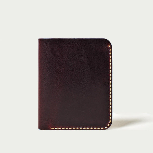 Black Leather Money Clip Wallet - Beautiful Black Horween Chromexcel, Black